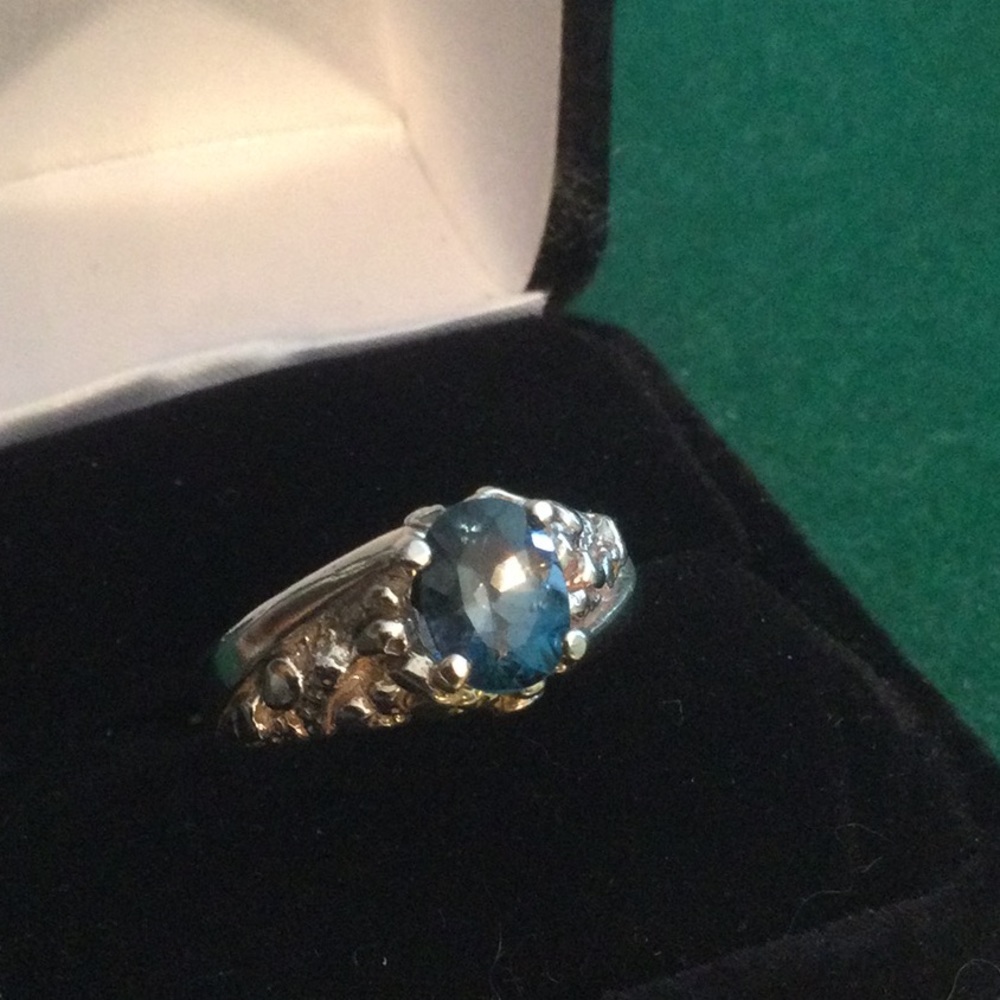 Genuine Rare London Blue Topaz Ring - Picture 5 of 12